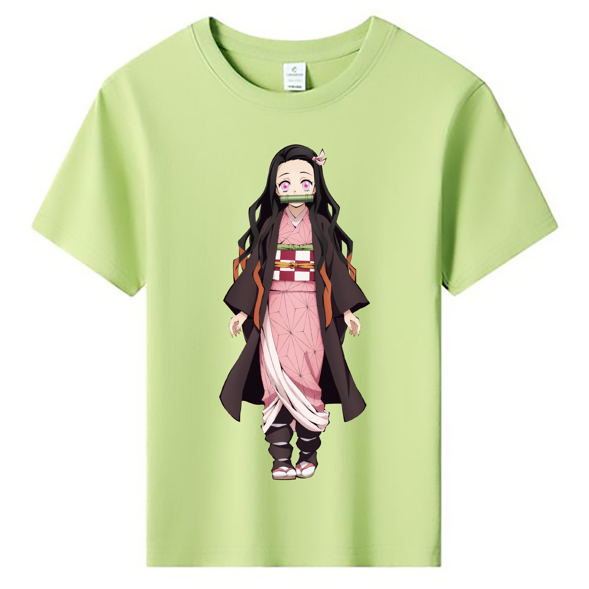 （画像用） 鬼滅の刃（きめつのやいば）竈門 禰󠄀豆子／かまど ねずこ Kamado Nezuko 綿100％キッズTシャツ（フロントプリント）
